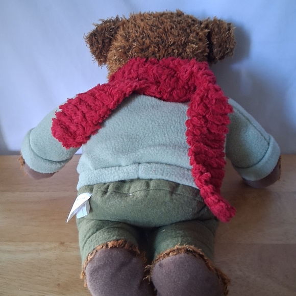 Plush Teddy Bear with Red Scarf and Mittens - Picture 5 of 6